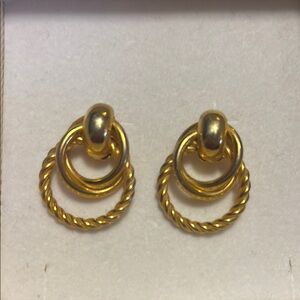 Gold Twisted Hoop Earrings